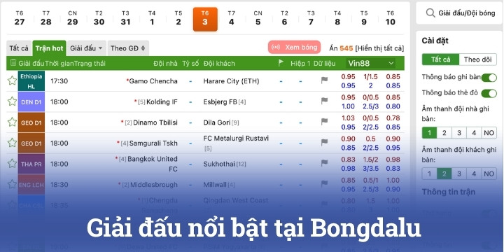 Giải đấu đáng được trải nghiệm khi truy cập website Bongdalu