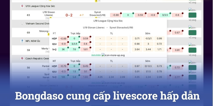 Hỗ trợ theo dõi livescore cực hấp dẫn