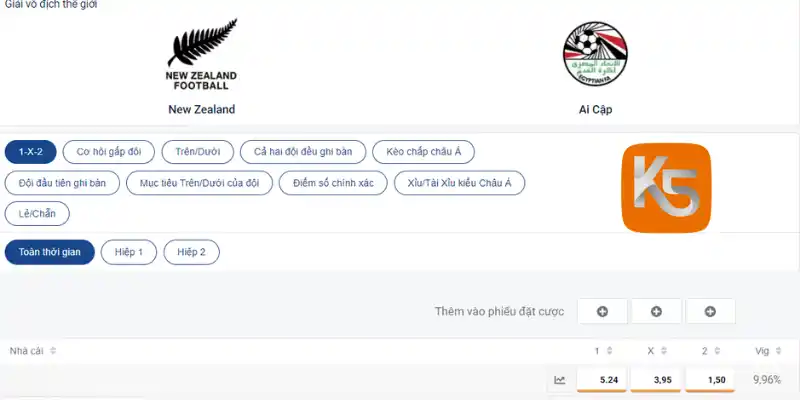 Soi kèo Châu Âu trận New Zealand vs Ai Cập 22/06/2026